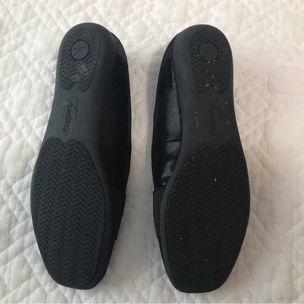 Trotters Samantha Black Lizard Leather Loafers Ballet Flats Size 6M - Picture 4 of 9